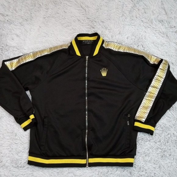 Eternity BC/AD Mens Jacket Track‎ Black XL Full Zip Pockets Embroidery - Picture 1 of 11
